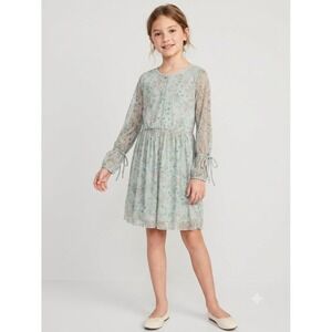 Extraordinary Girls Sage Green Floral Shimmer Dress Cottagecore Fairycore Sz 14
